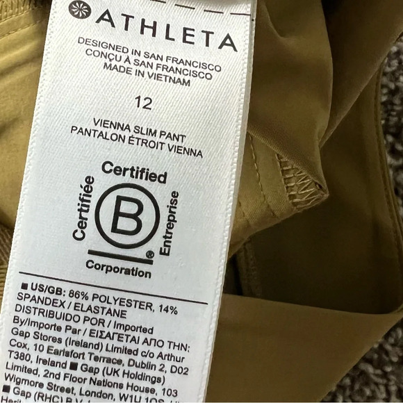 NWOT ATHLETA Vienna Slim Pant Tapestry Gold Casual Women’s 12 - Picture 10 of 11